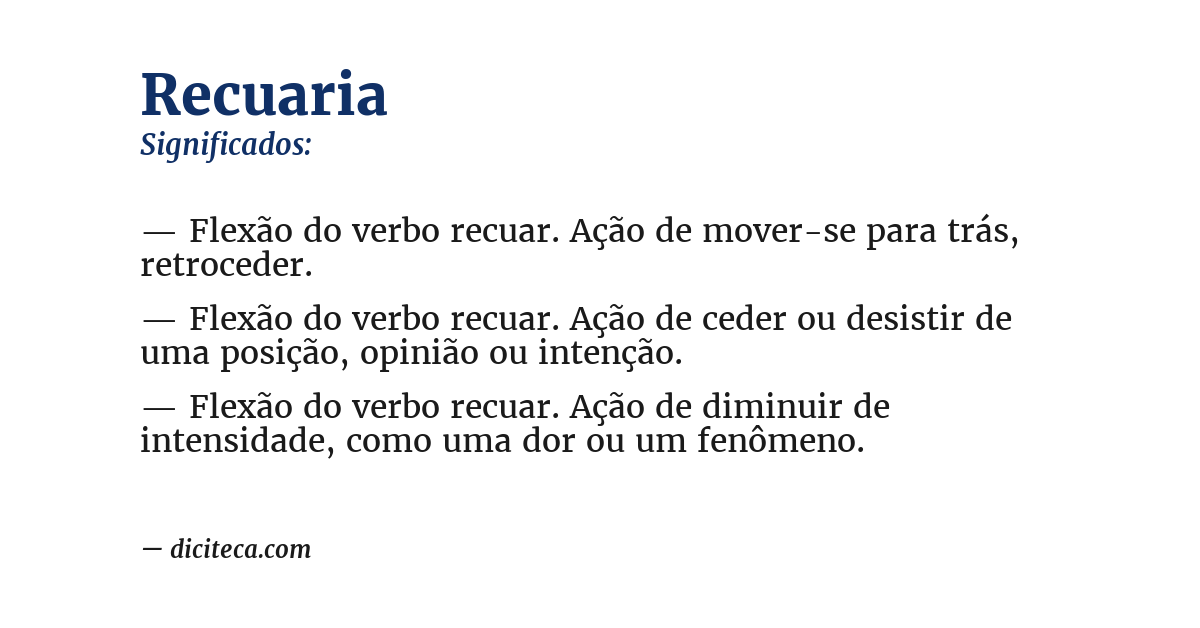 Significado de recuaria