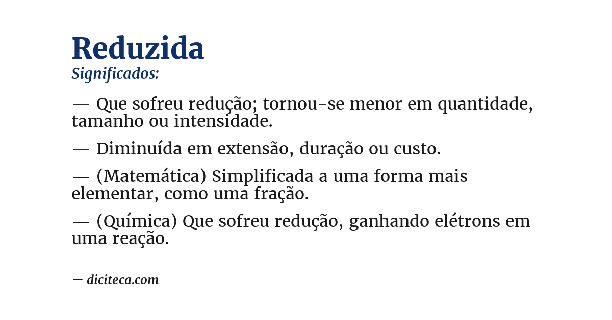 Significado de reduzida