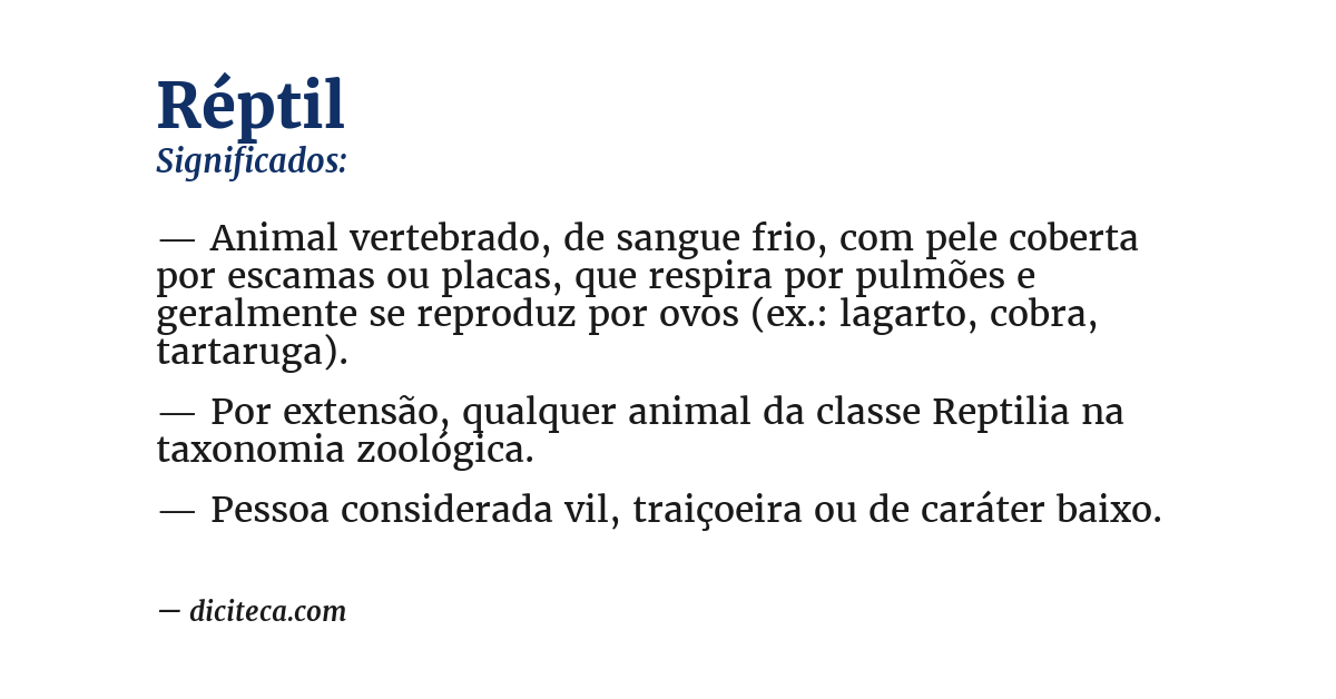 Significado de réptil