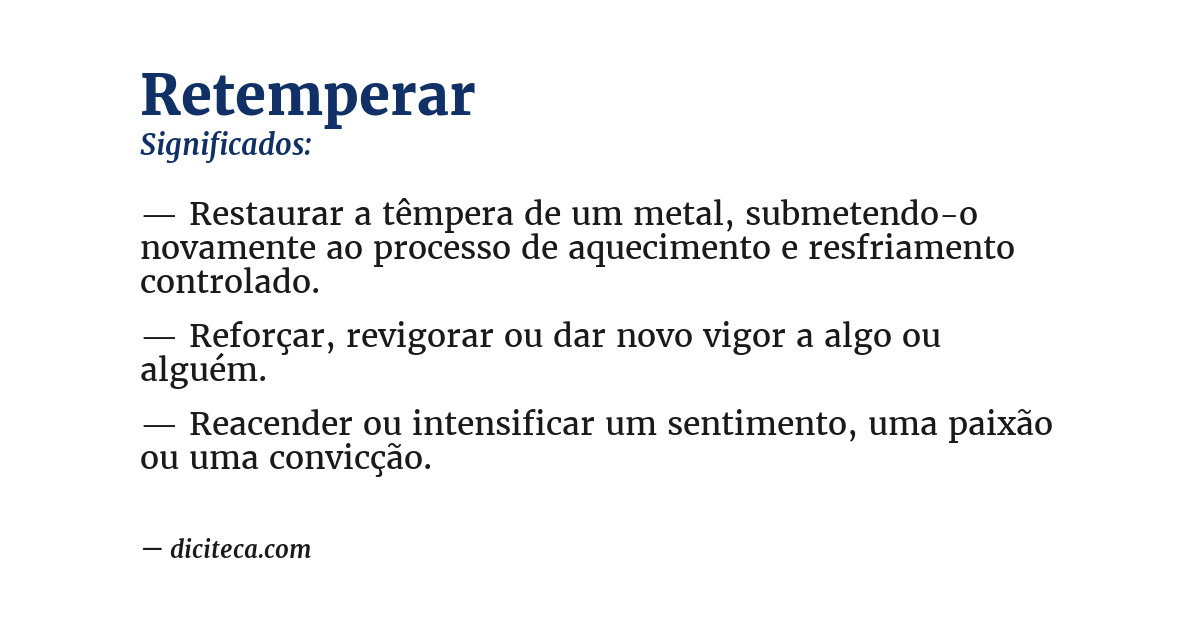 Significado de retemperar