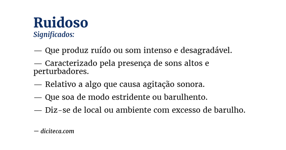 Significado de ruidoso