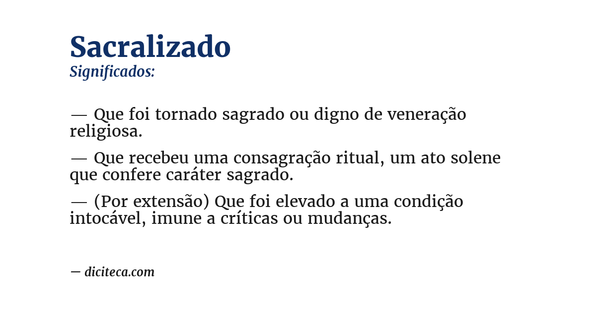 Significado de sacralizado