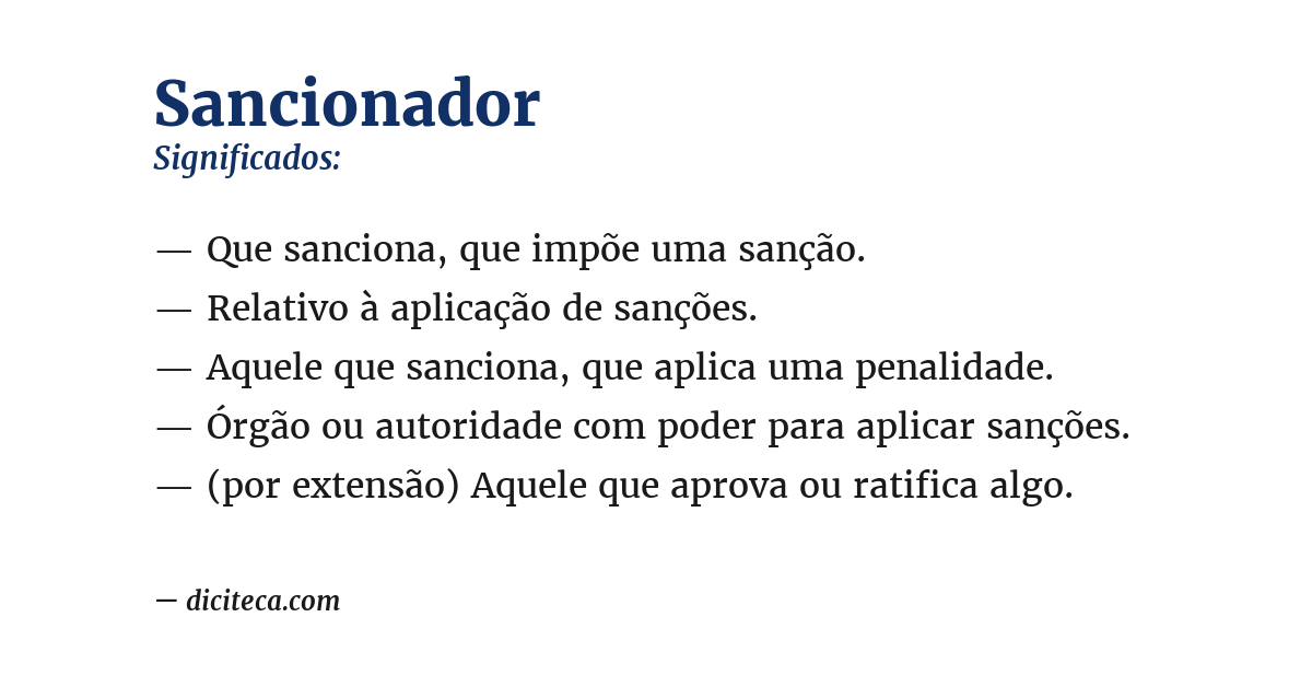 Significado de sancionador