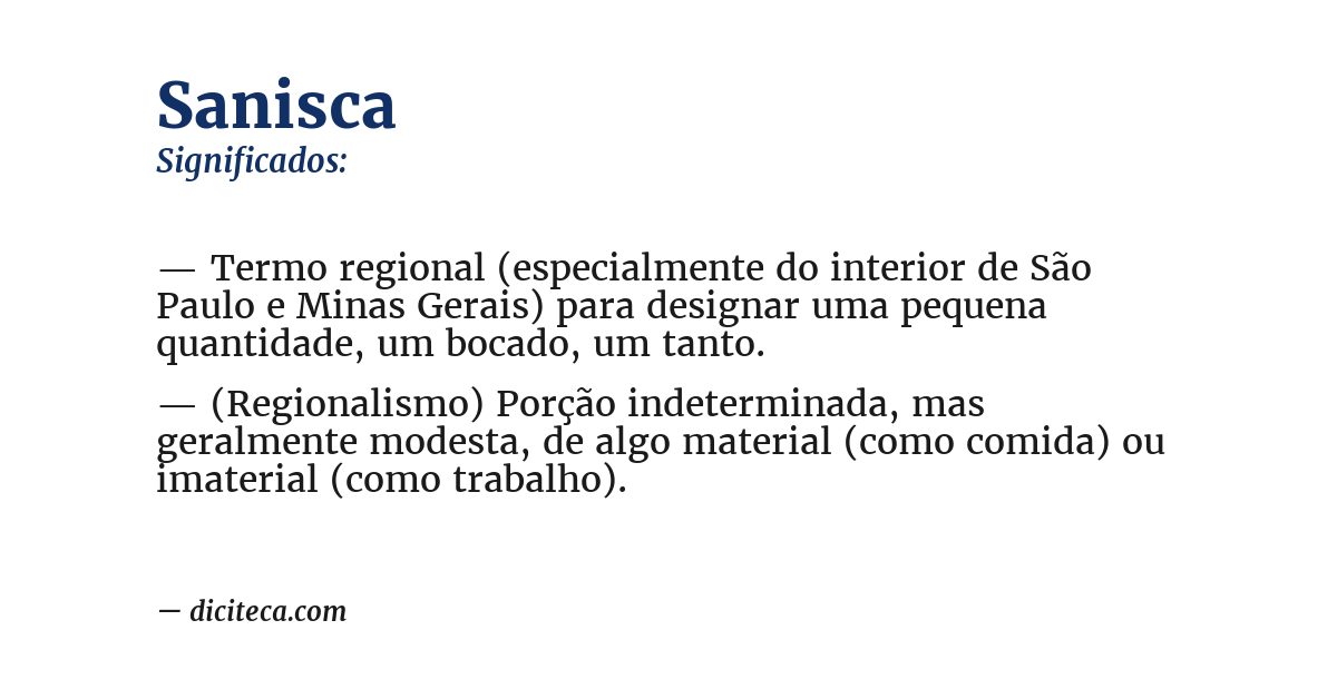 Significado de sanisca