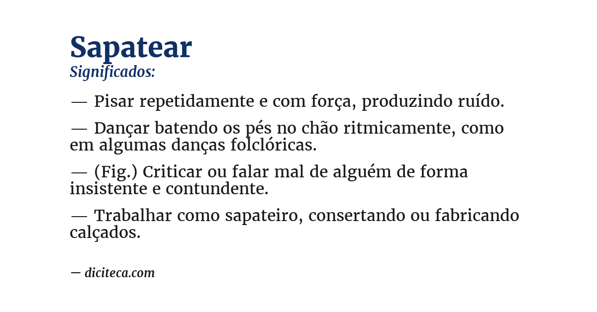 Significado de sapatear