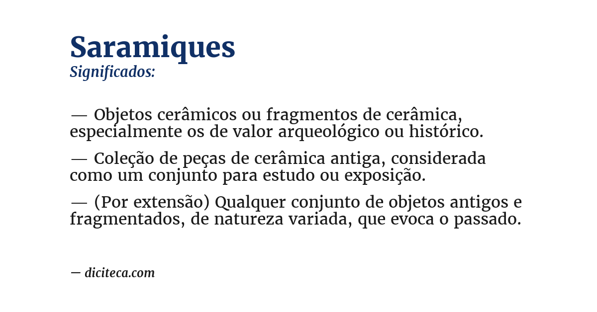 Significado de saramiques