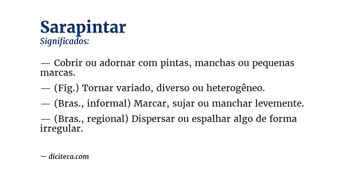 Significado de sarapintar