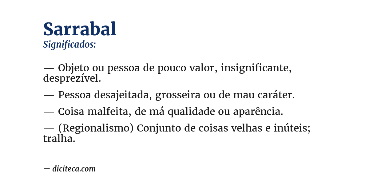 Significado de sarrabal