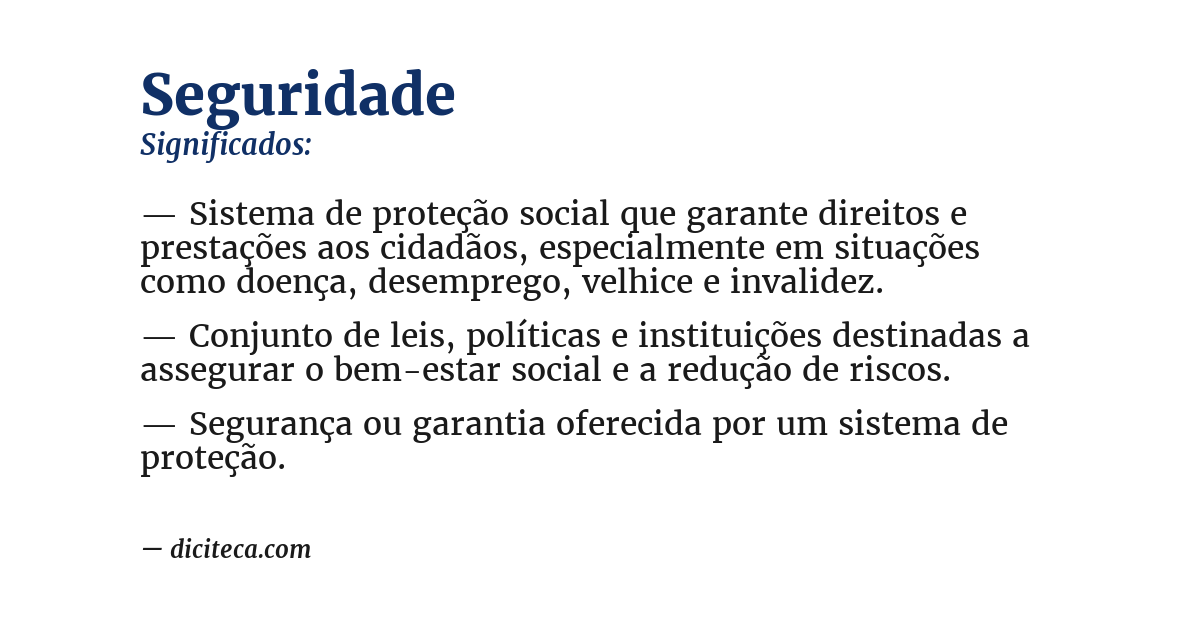 Significado de seguridade