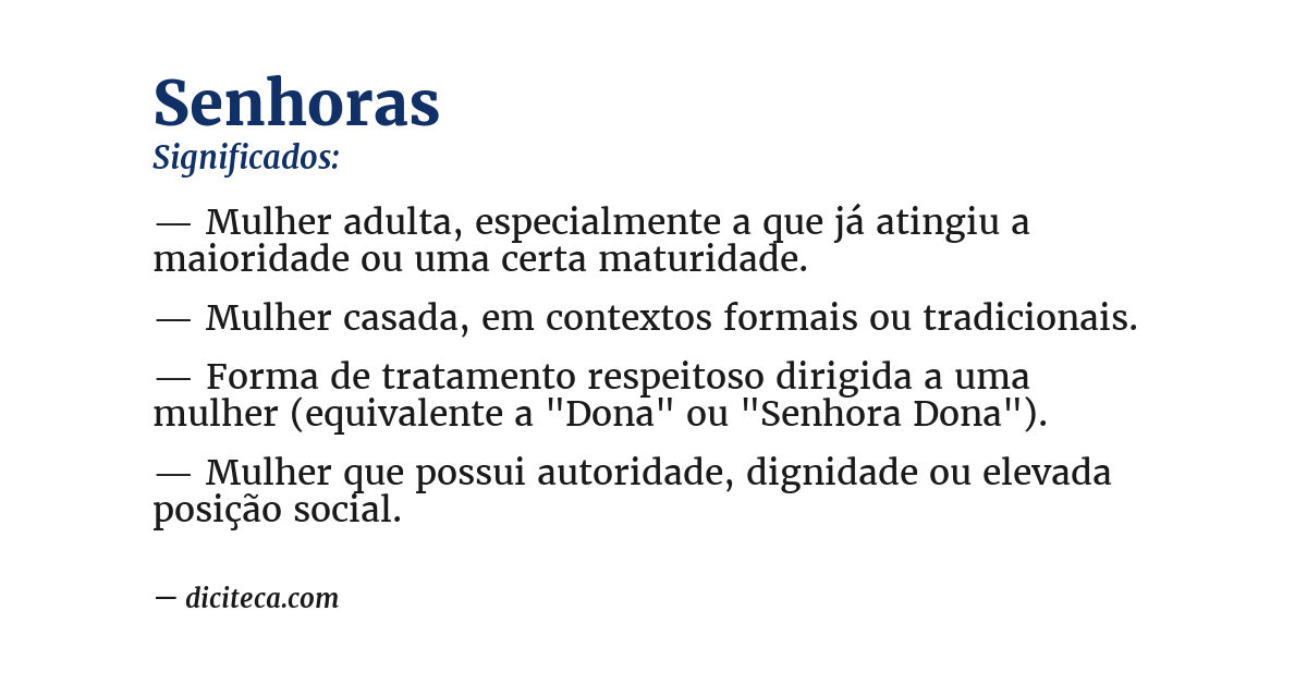 Significado de senhoras