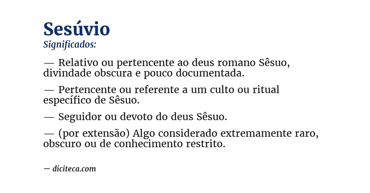 Significado de sesúvio
