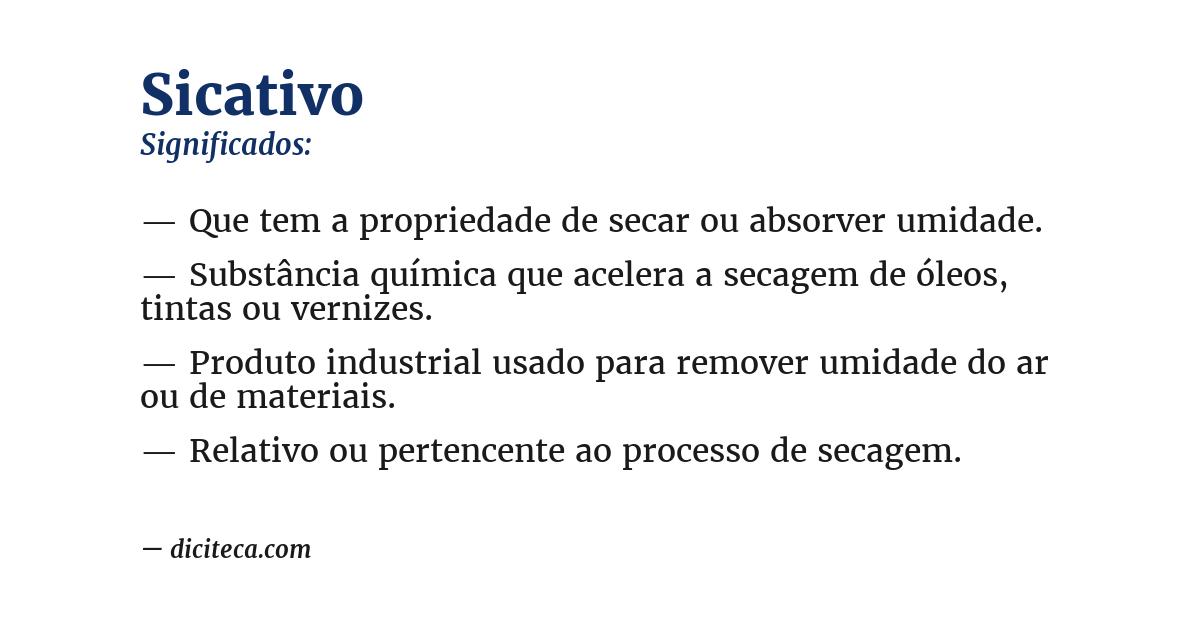 Significado de sicativo