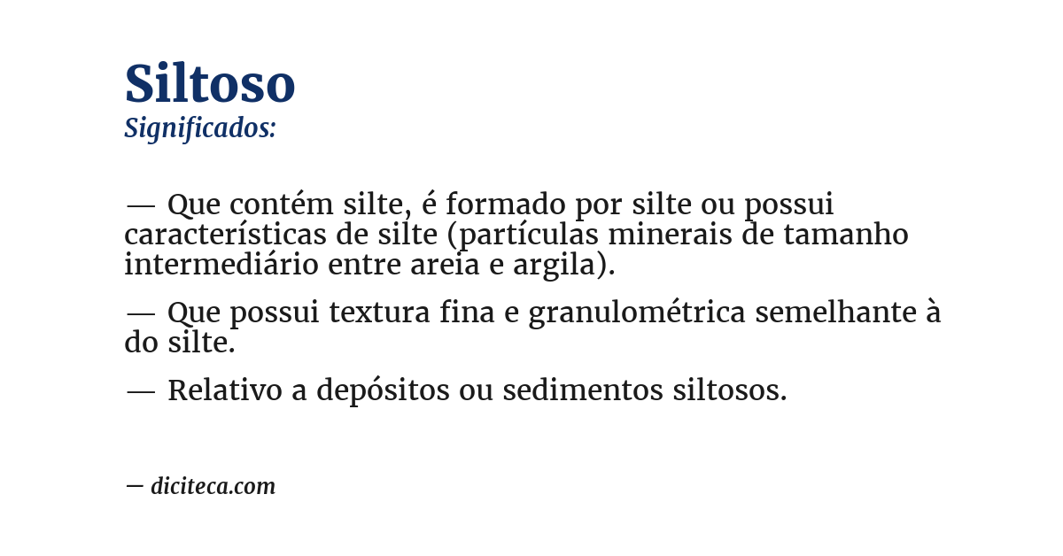 Significado de siltoso