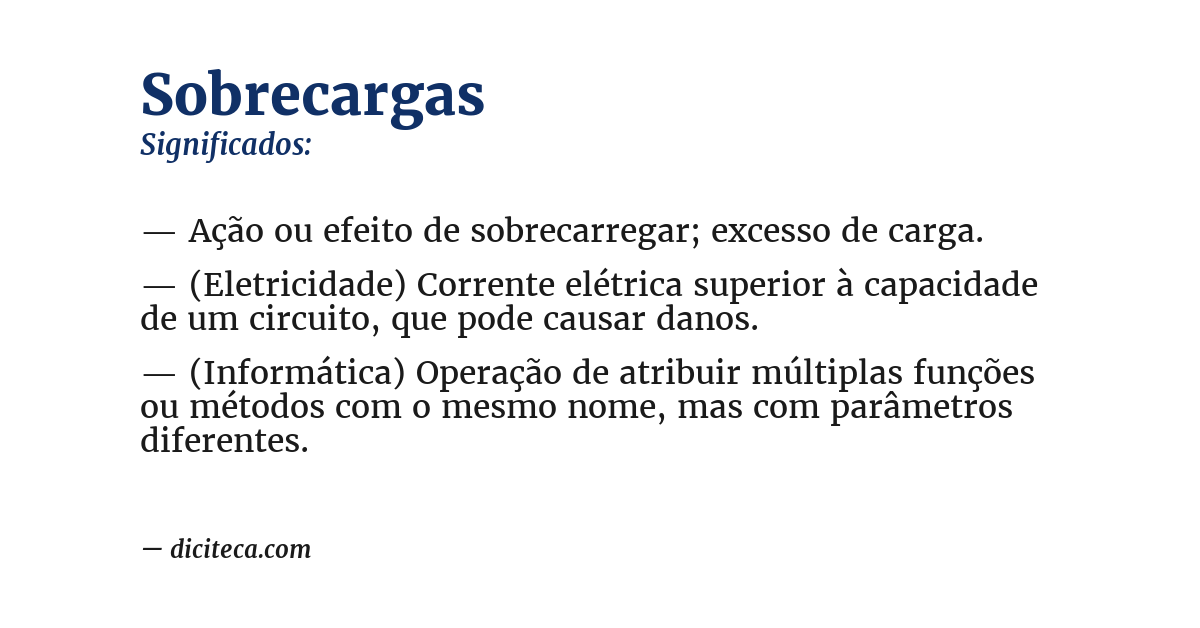 Significado de sobrecargas