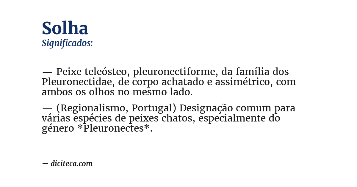 Significado de solha