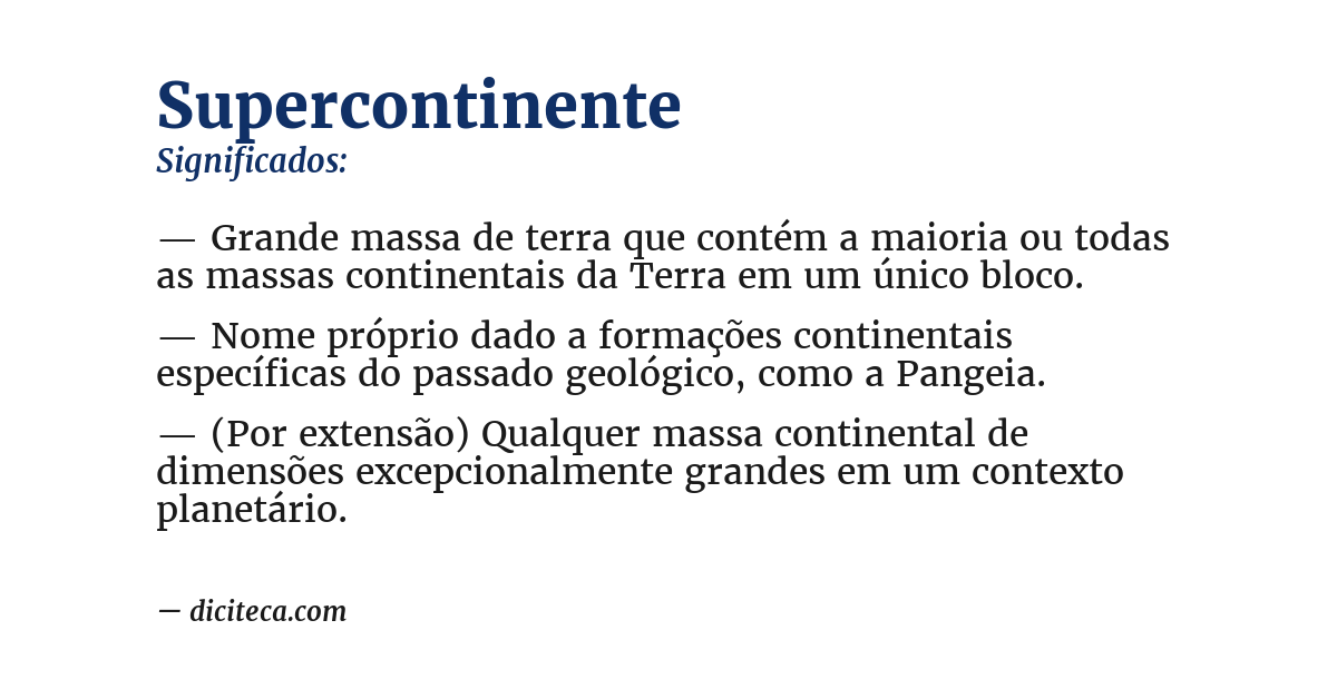 Significado de supercontinente