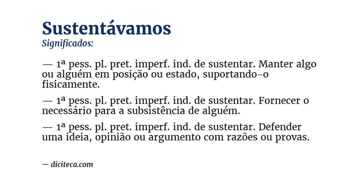 Significado de sustentávamos