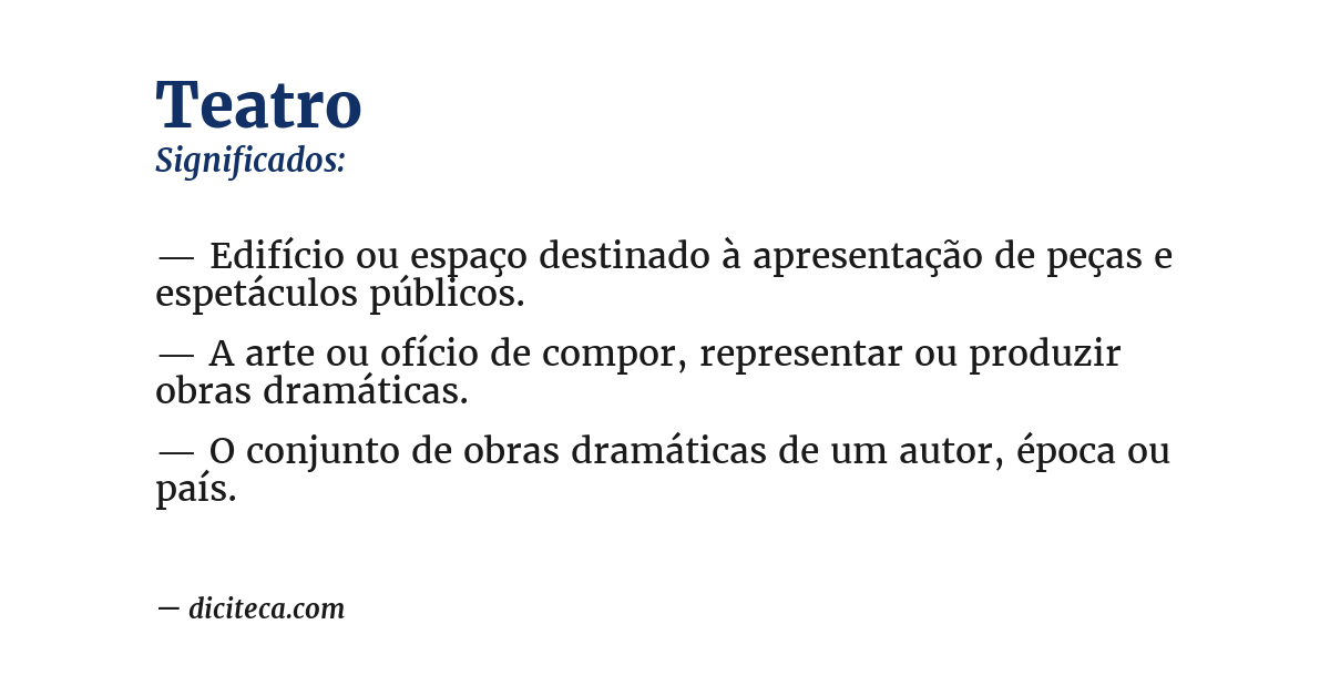 Significado de teatro