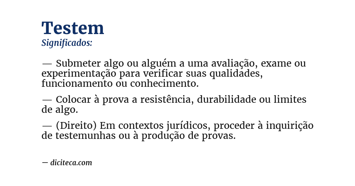 Significado de testem