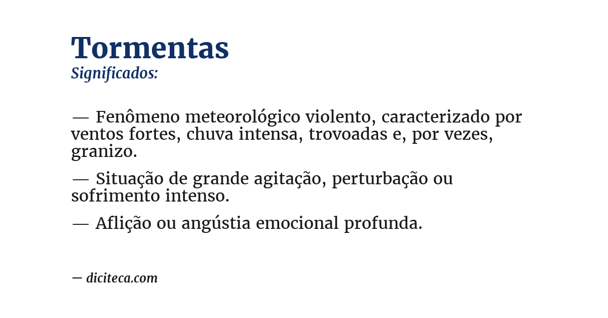 Significado de tormentas