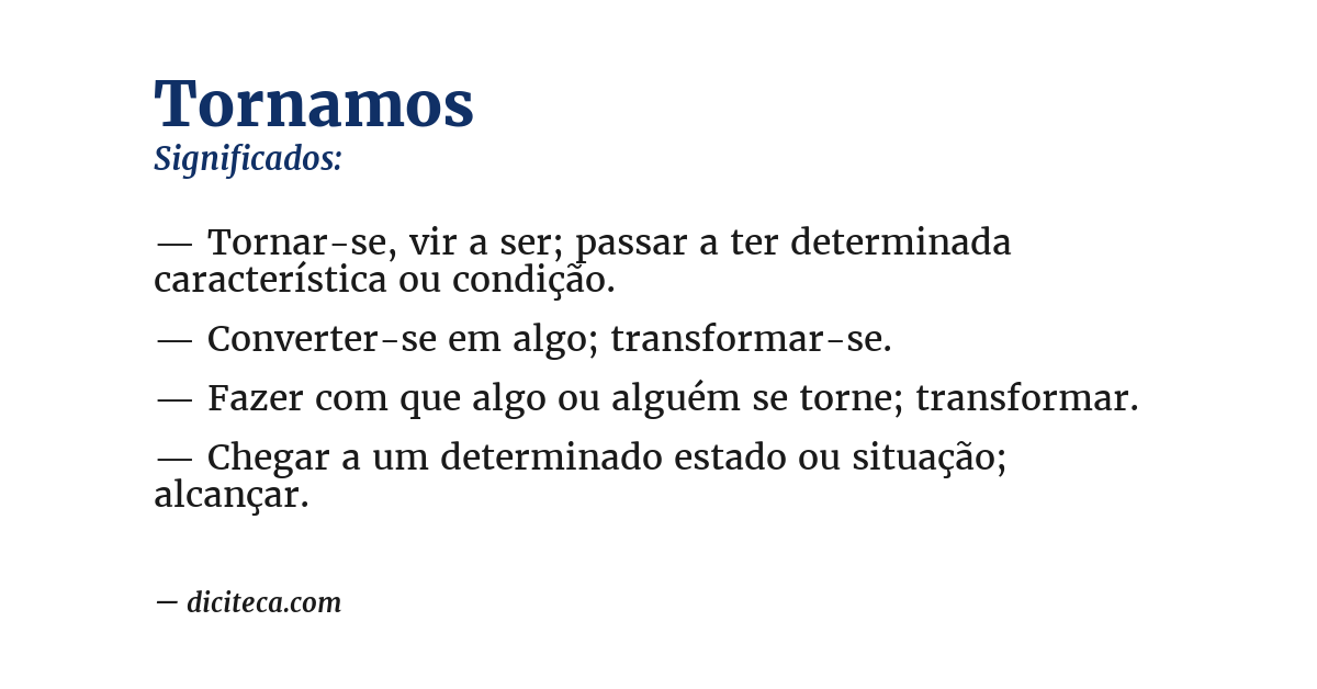 Significado de tornamos