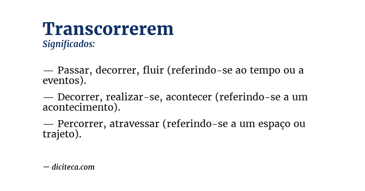 Significado de transcorrerem