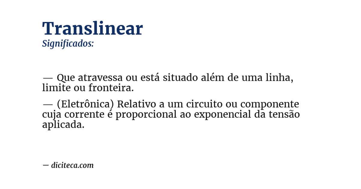 Significado de translinear