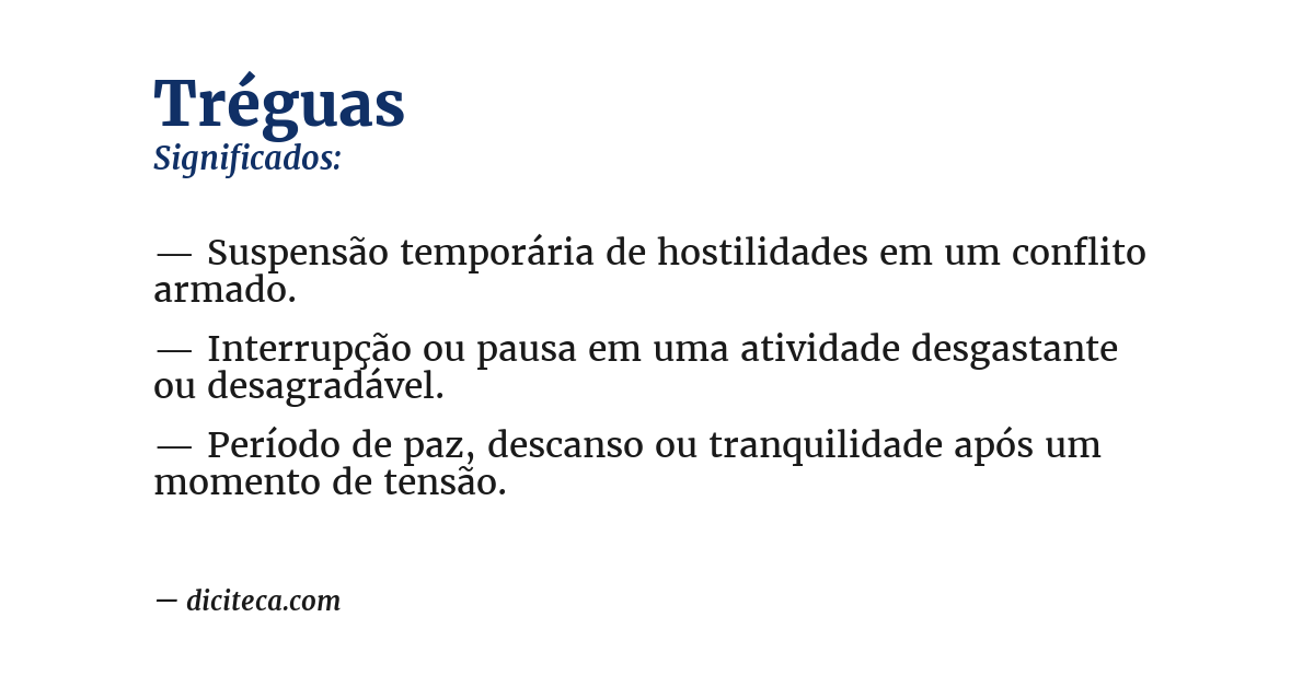 Significado de tréguas