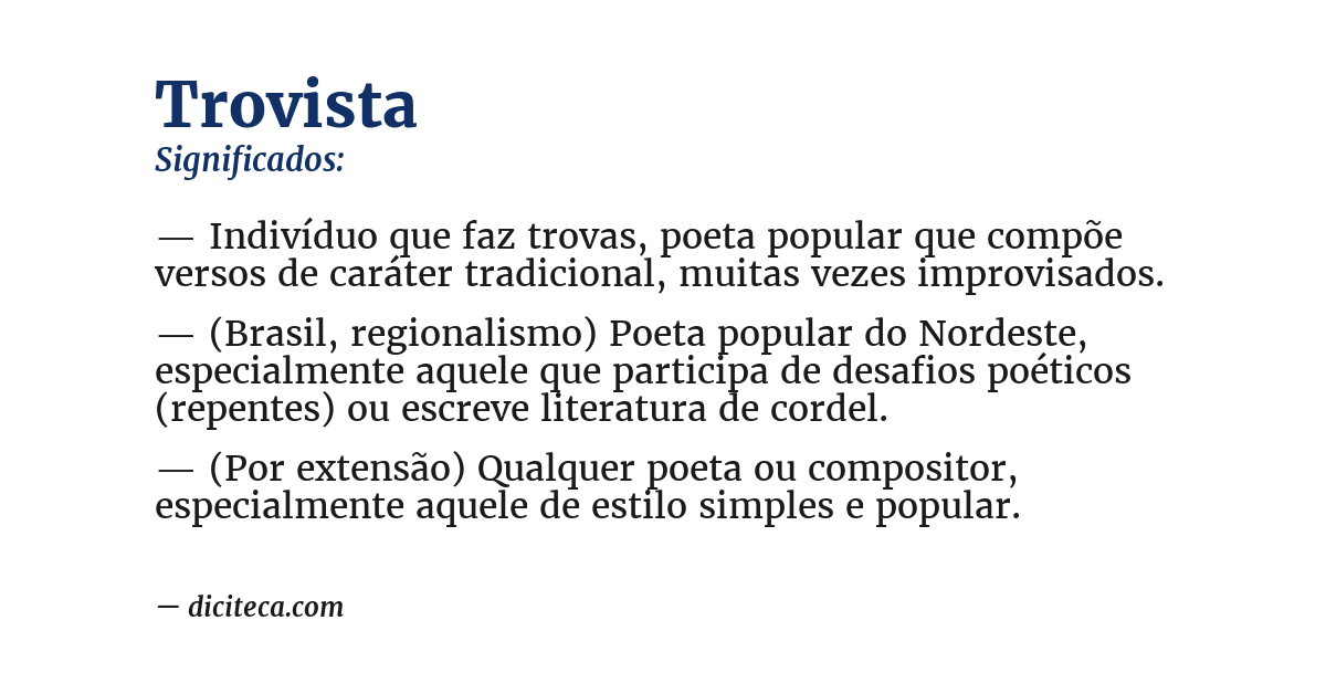 Significado de trovista