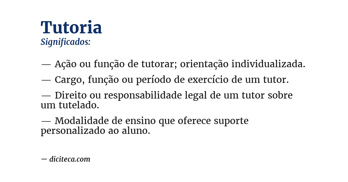 Significado de tutoria