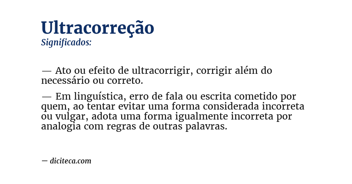 Significado de ultracorreção