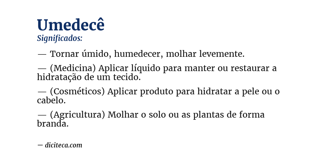 Significado de umedecê