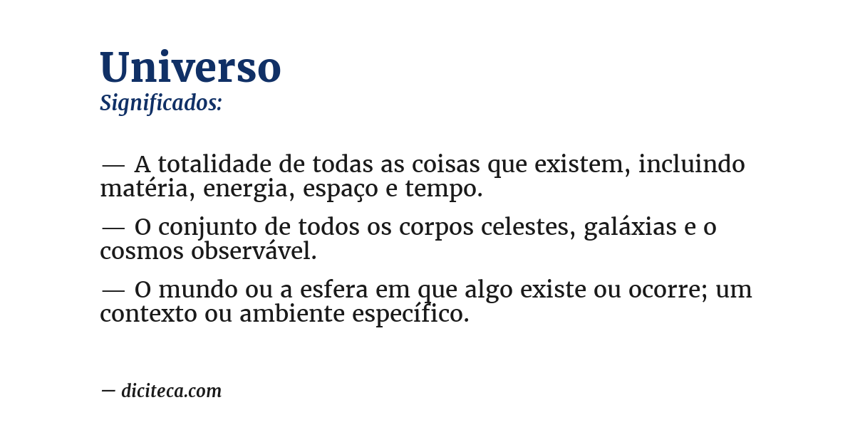 Significado de universo