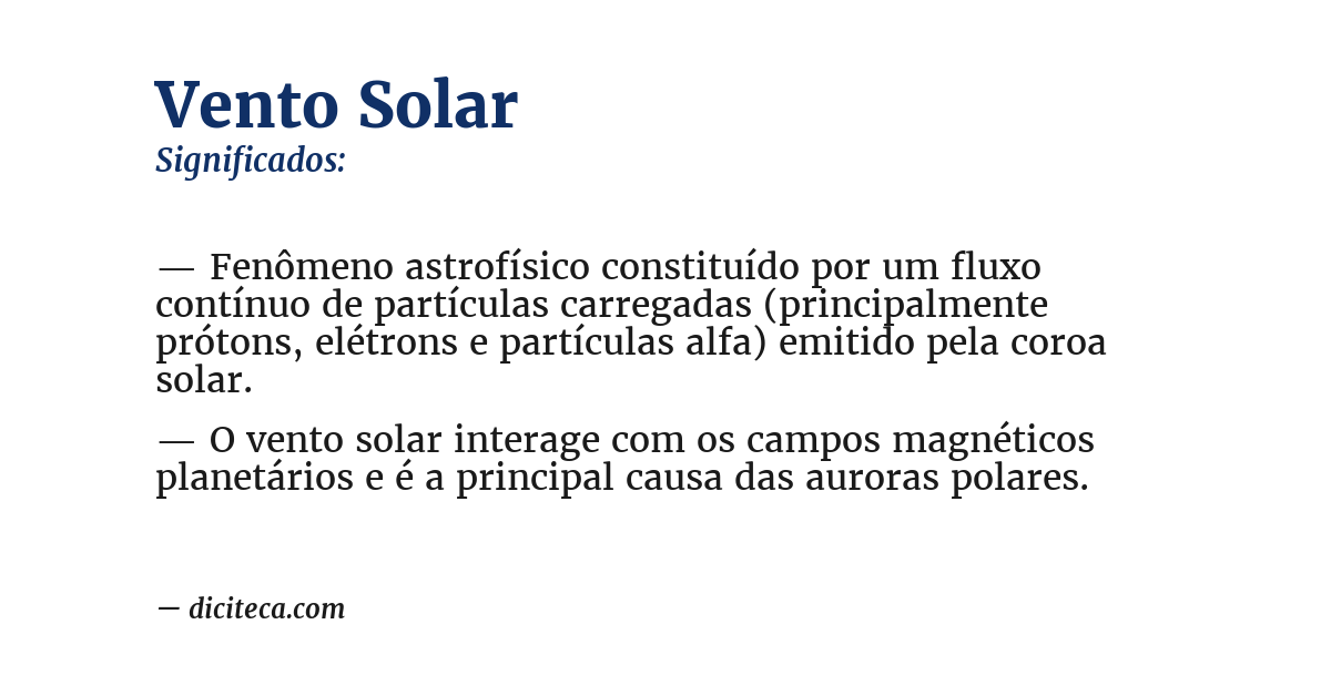 Significado de vento solar