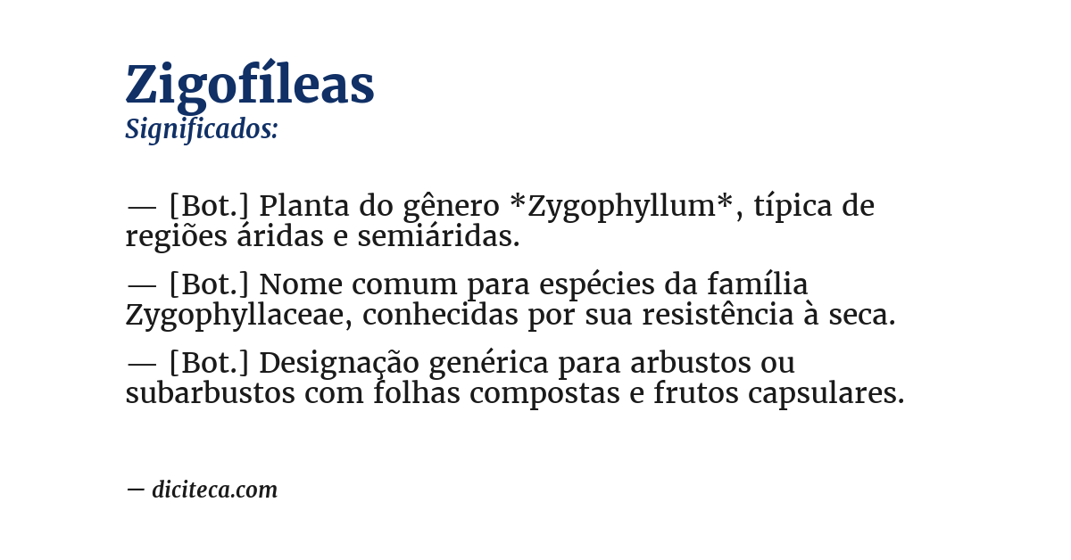 Significado de zigofíleas