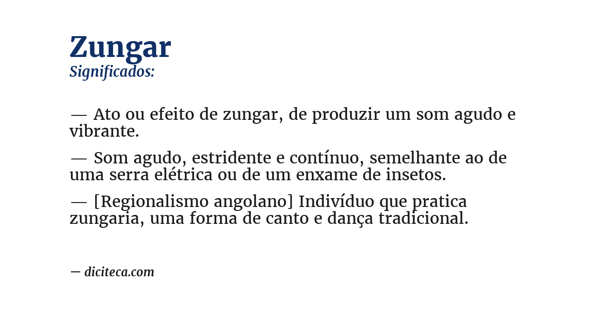 Significado de zungar