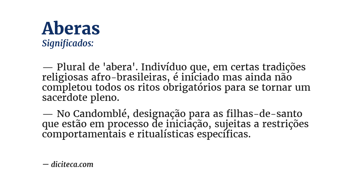 Significado de aberas