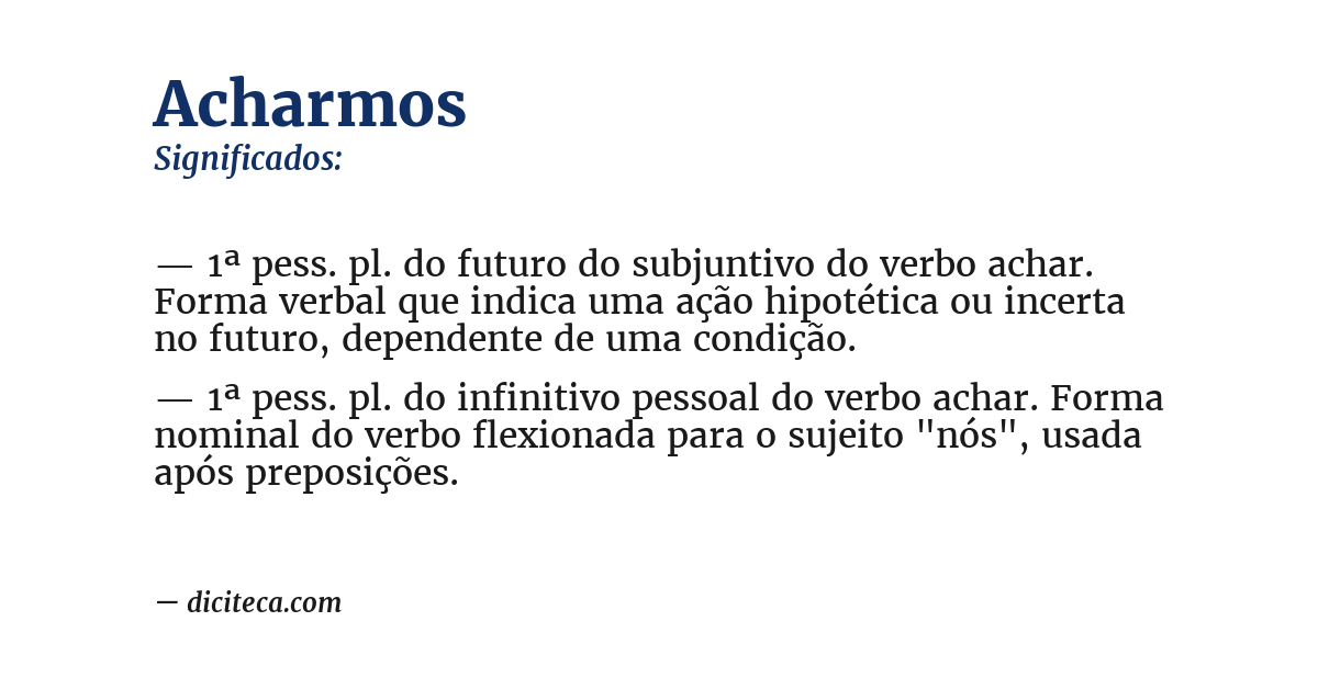 Significado de acharmos
