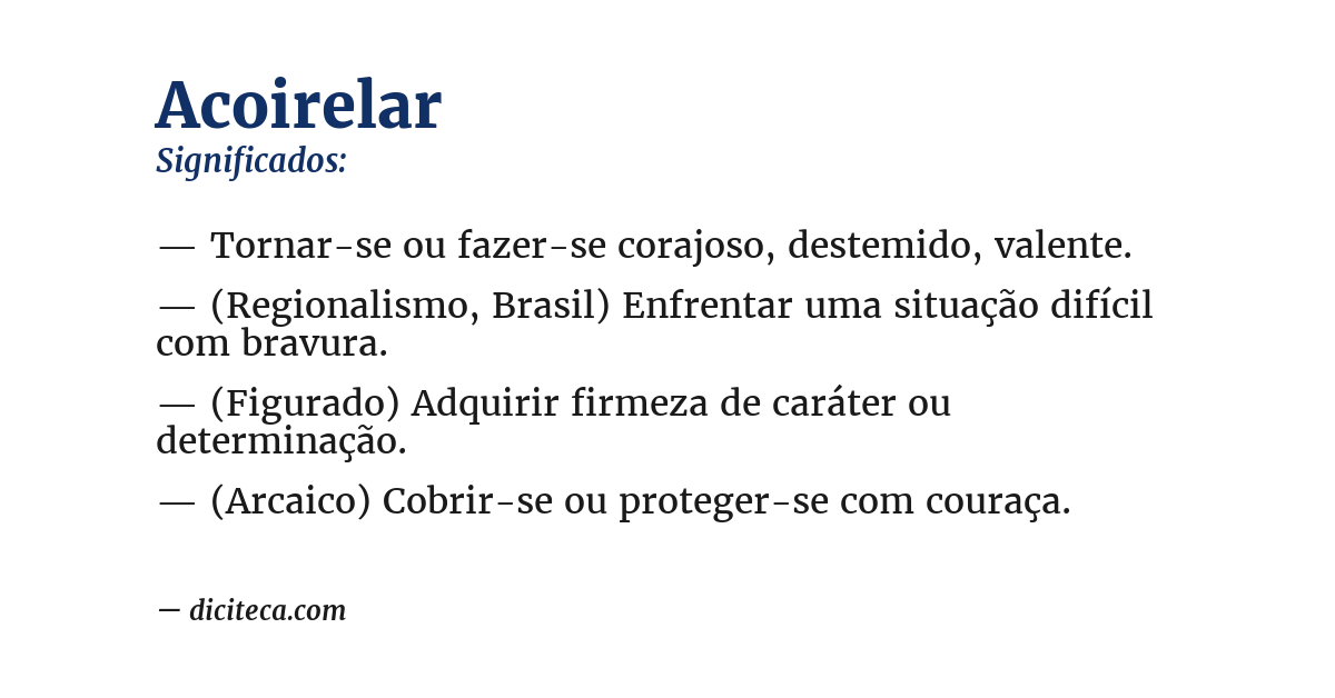 Significado de acoirelar