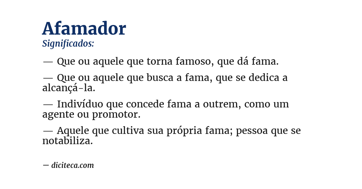 Significado de afamador