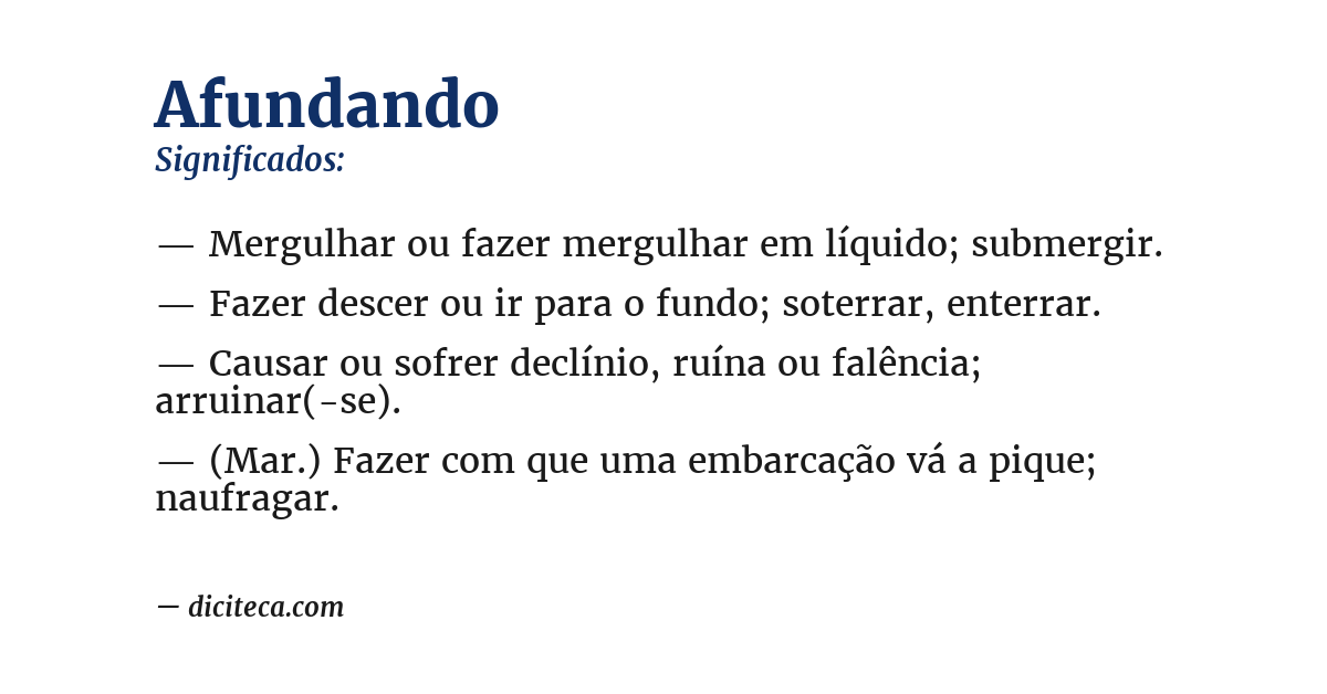 Significado de afundando