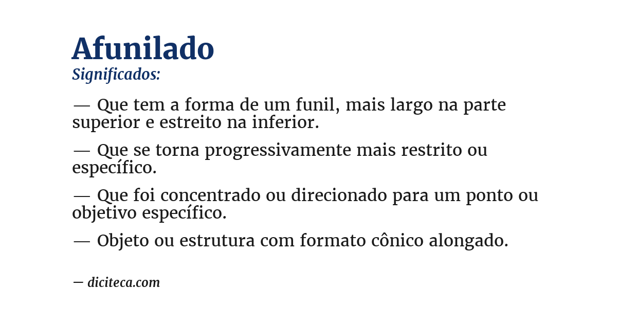 Significado de afunilado