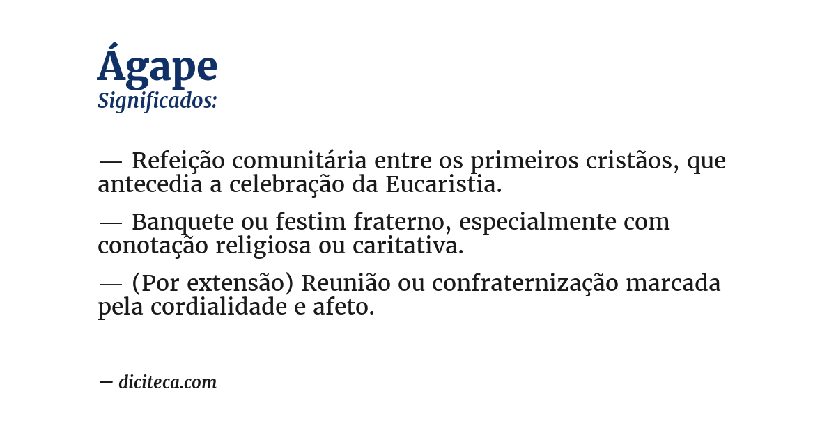 Significado de ágape