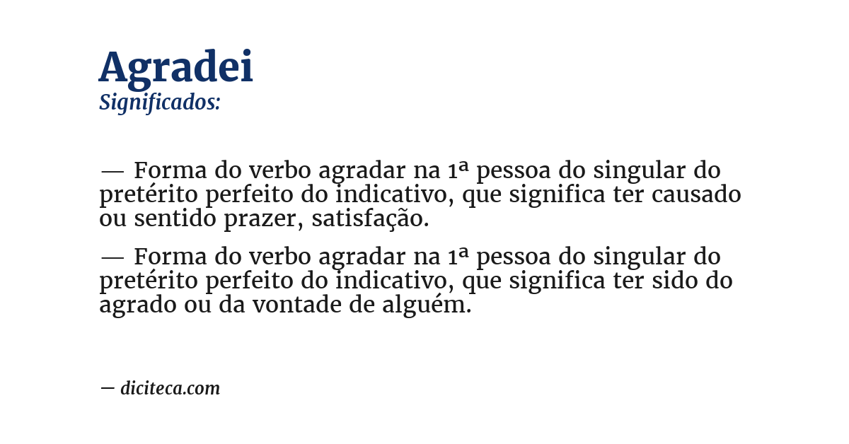 Significado de agradei