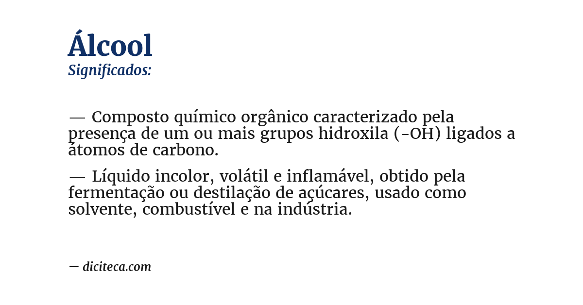 Significado de álcool