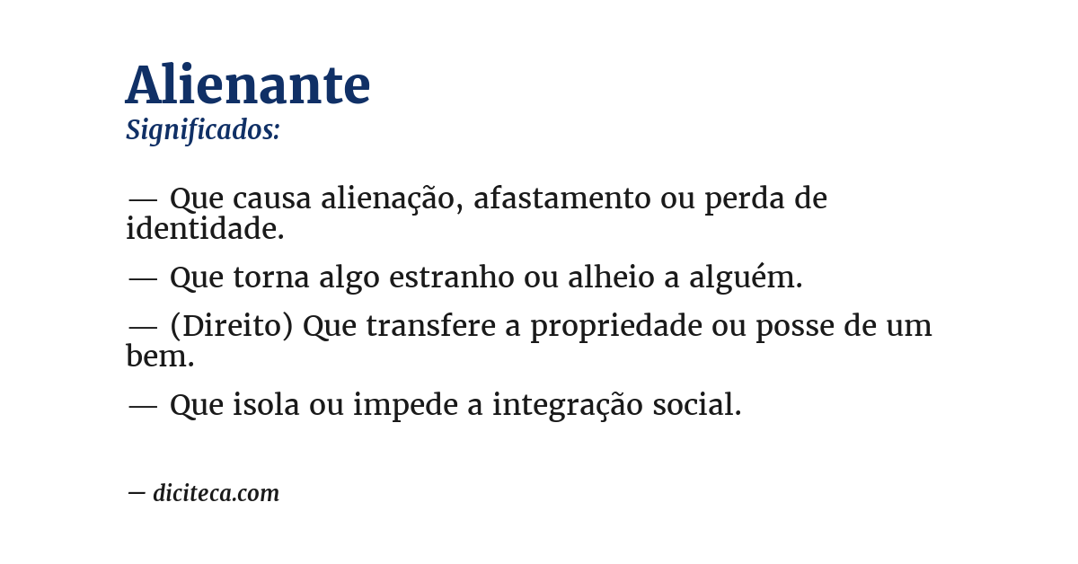 Significado de alienante