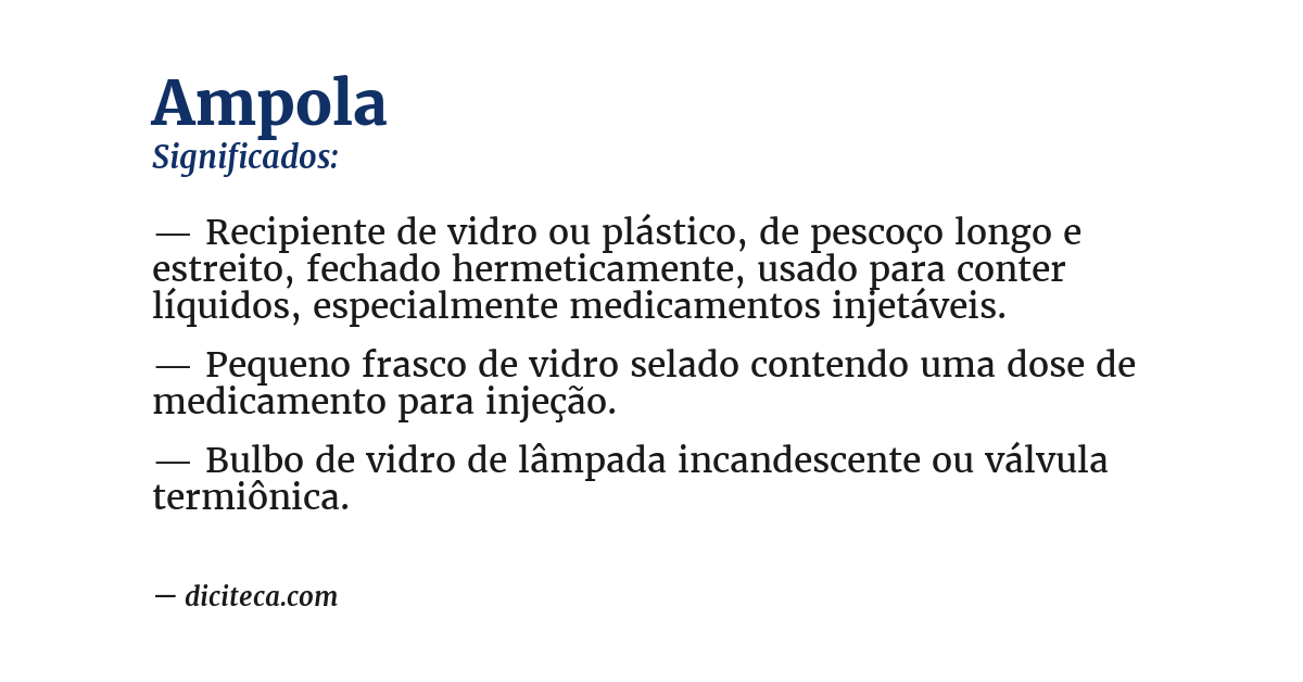 Significado de ampola