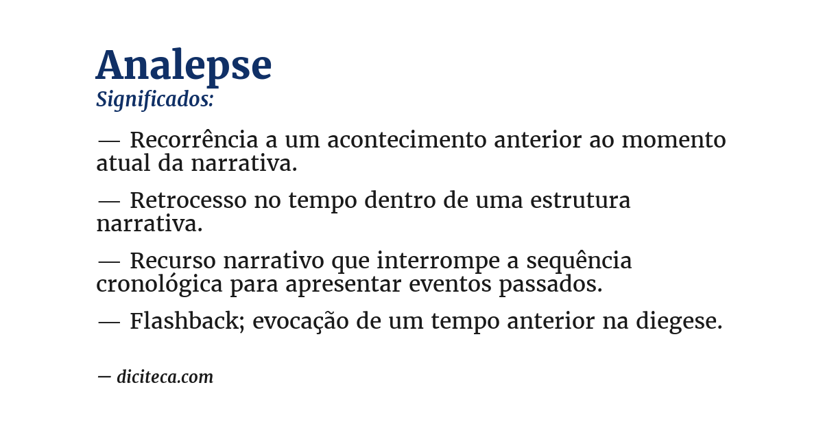 Significado de analepse