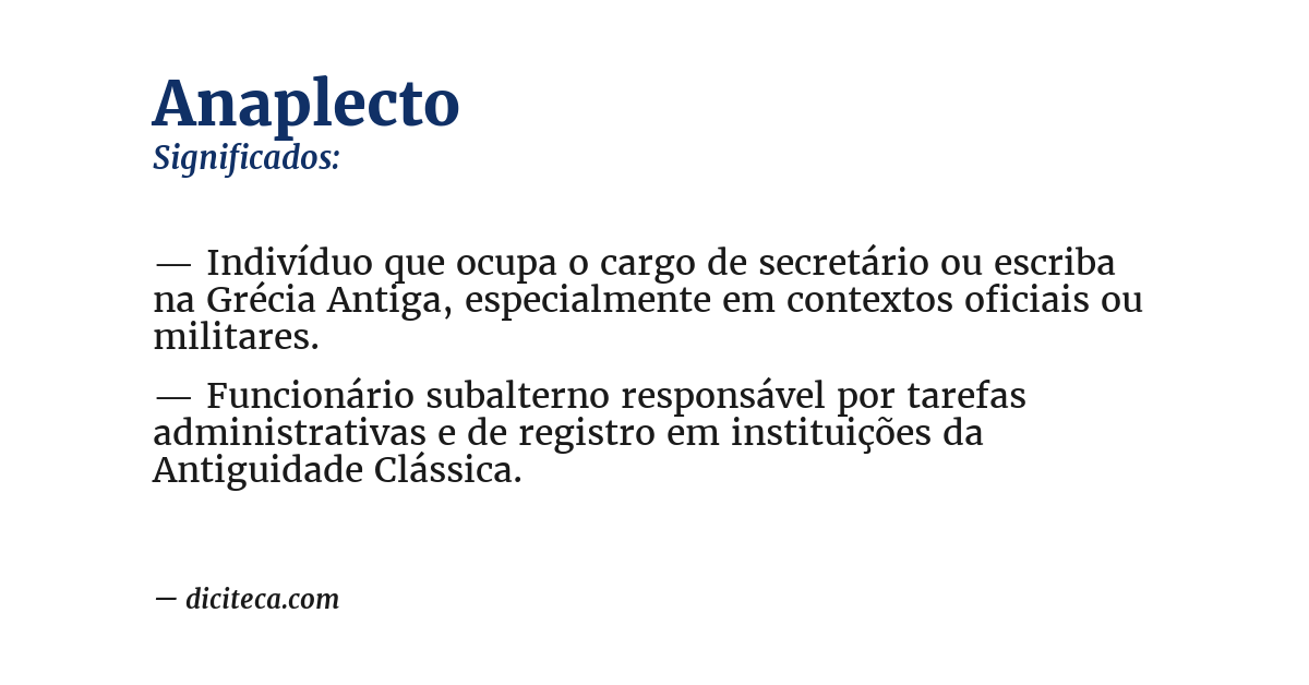 Significado de anaplecto