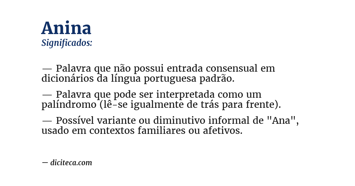 Significado de anina